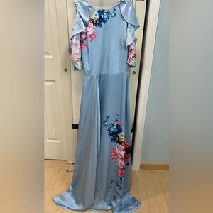 Ted Baker Light Blue Floral Maxi Dress